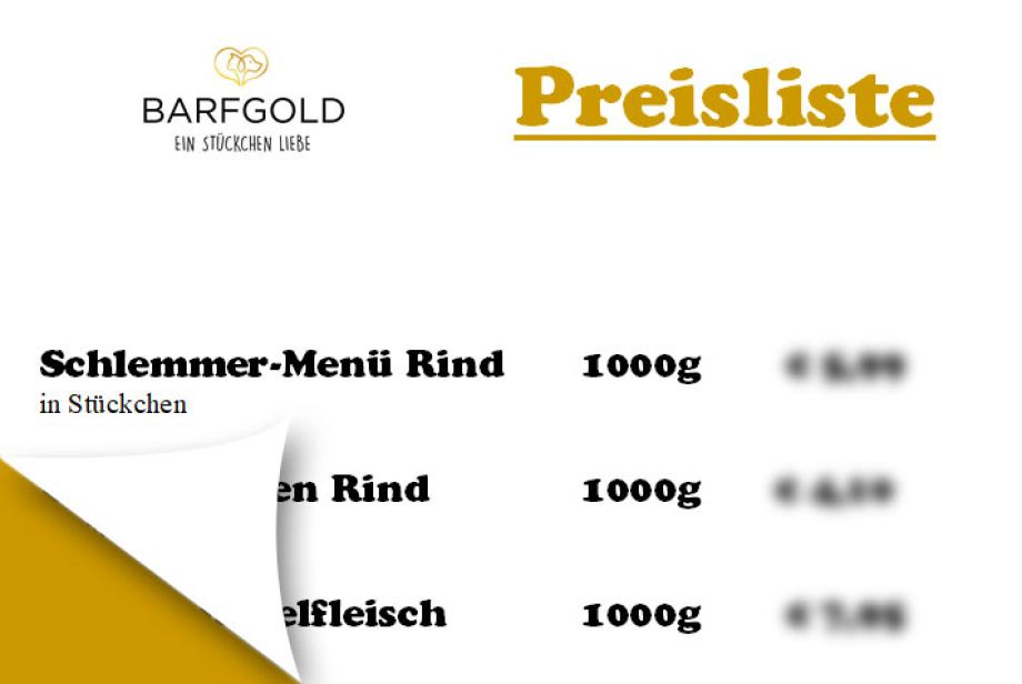 Preisliste Barfgold